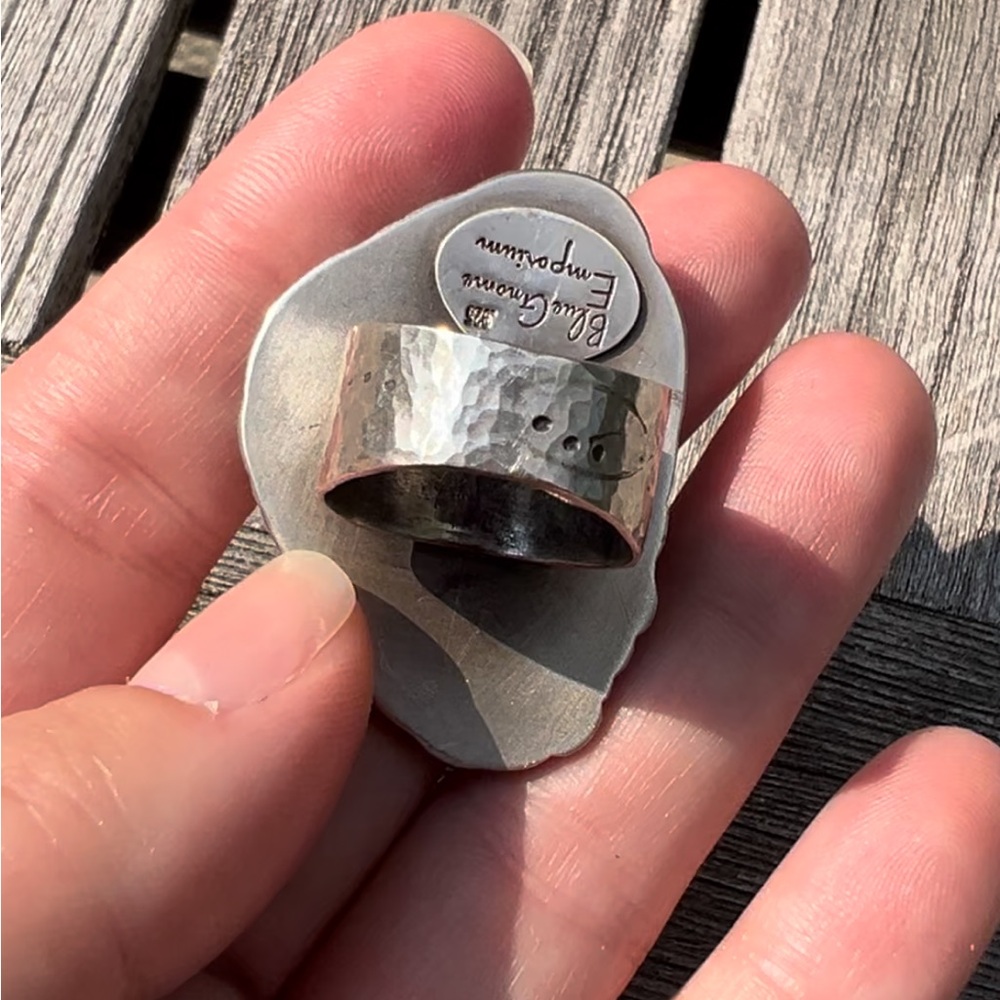 Imperial Green Jasper Statement Ring Sterling Sil… - image 5